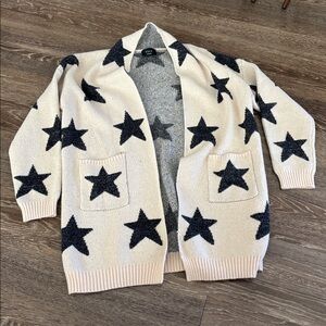 Vici Starry Knit Cardigan in Navy Blue and Cream